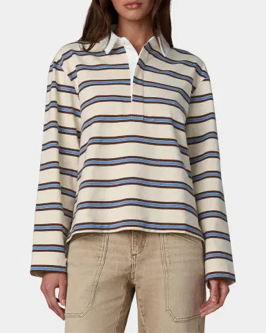 Joe's Jeans Dylan Striped Cotton Oversized Rugby Shirt | Thumbnail 4 Joe's Jeans Dylan Striped Cotton Oversized Rugby Shirt | Thumbnail 4