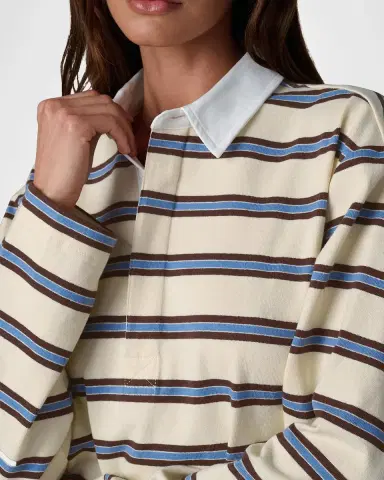 Joe's Jeans Dylan Striped Cotton Oversized Rugby Shirt | Thumbnail 5 Joe's Jeans Dylan Striped Cotton Oversized Rugby Shirt | Thumbnail 5