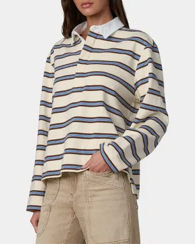 Joe's Jeans Dylan Striped Cotton Oversized Rugby Shirt | Thumbnail 6 Joe's Jeans Dylan Striped Cotton Oversized Rugby Shirt | Thumbnail 6