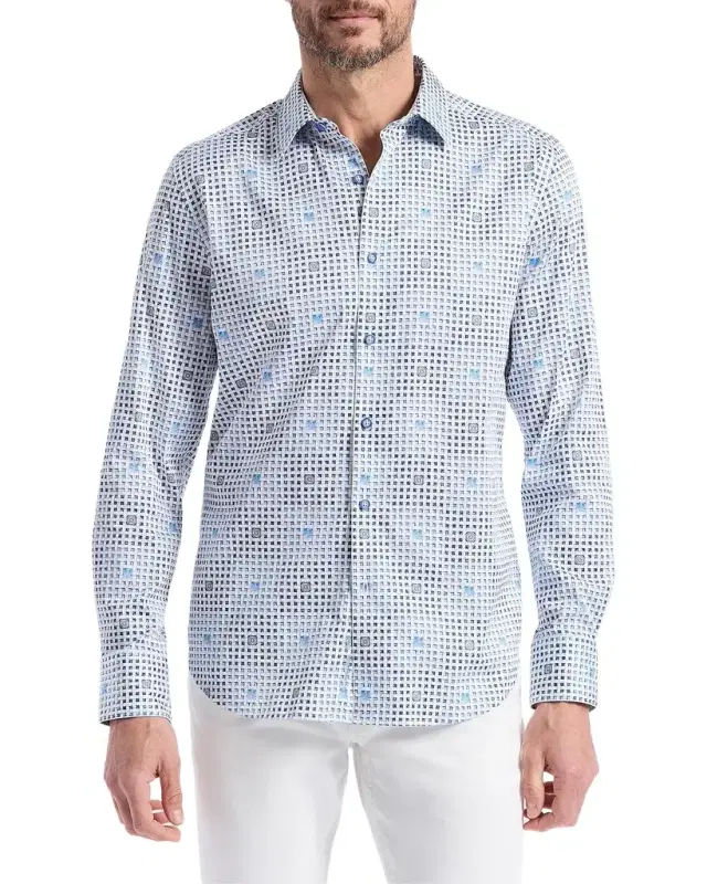 Robert Graham Brentwood Geometric Stretch-Cotton Shirt