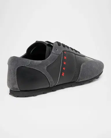 Marni Men's Logo Leather Low-Top Sneakers | Thumbnail 2 Marni Men's Logo Leather Low-Top Sneakers | Thumbnail 2
