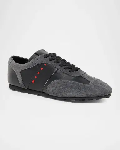 Marni Men's Logo Leather Low-Top Sneakers | Thumbnail 5 Marni Men's Logo Leather Low-Top Sneakers | Thumbnail 5