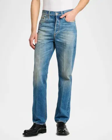 Versace Jeans Couture Straight-Leg Stone-Washed Jeans | Thumbnail 4