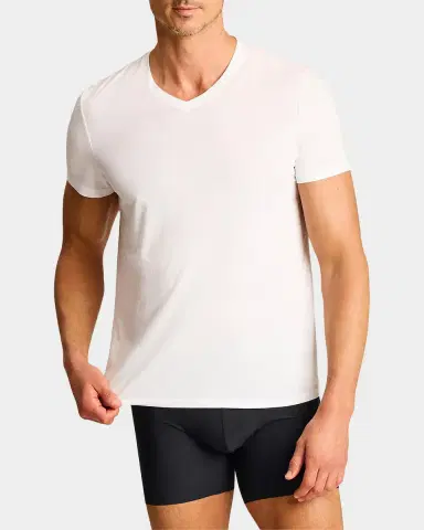 Commando Men's Premier Stretch-Cotton V-Neck Undershirt | Thumbnail 3