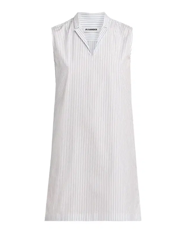 Jil Sander Pinstriped Cotton Poplin Minidress