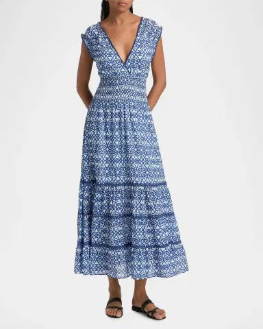 Ro's Garden Hilda Printed Cotton Midi Dress | Thumbnail 2 Ro's Garden Hilda Printed Cotton Midi Dress | Thumbnail 2