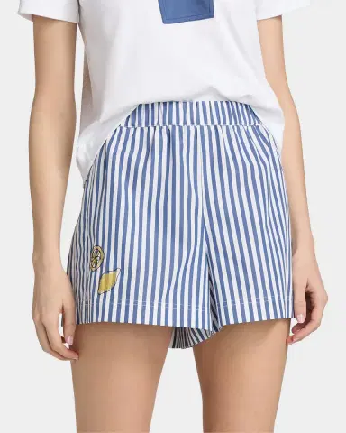 Tanya Taylor Fallon Striped Cotton Shorts | Thumbnail 4