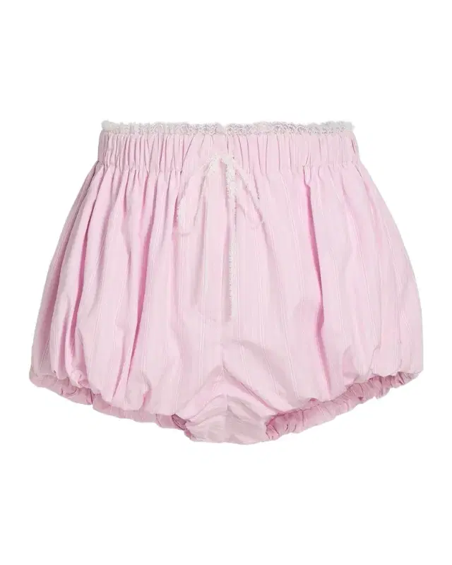 LoveShackFancy Sparrow Lace-Trimmed Striped Cotton Shorts