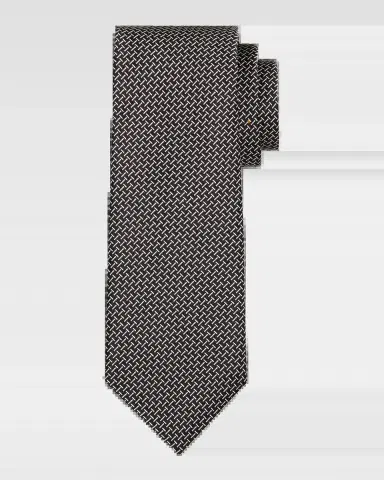Tom Ford Men's Linen Zipper-Effect Tie | Thumbnail 2