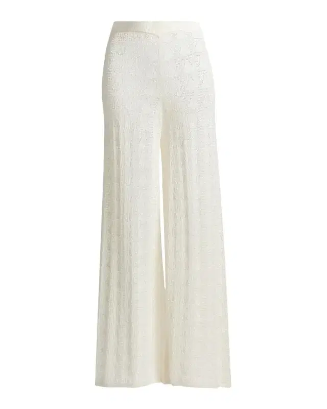 Loulou De Saison Egeo Lace-Knit Wide-Leg Pants