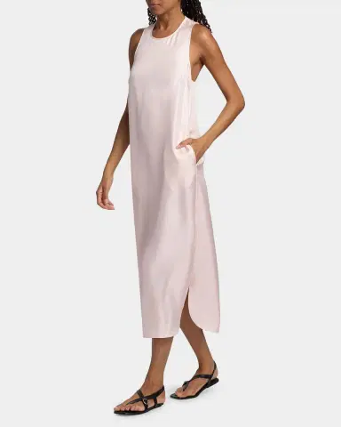 Loulou de Saison Paloma Twist Back Silk Midi-Slipdress | Thumbnail 2