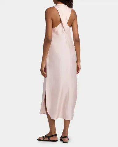 Loulou de Saison Paloma Twist Back Silk Midi-Slipdress | Thumbnail 3