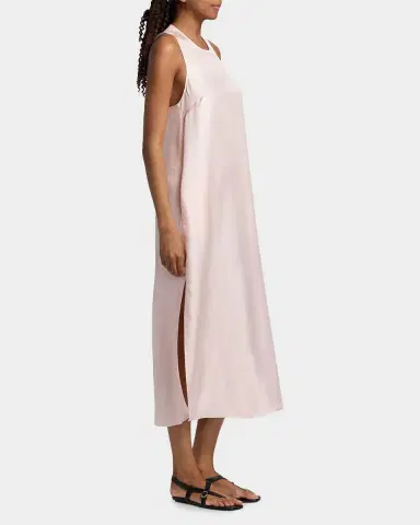 Loulou de Saison Paloma Twist Back Silk Midi-Slipdress | Thumbnail 7