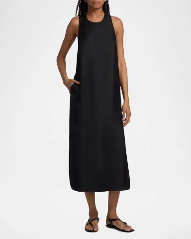 Loulou de Saison Paloma Twist Back Silk Midi-Slipdress | Thumbnail 2