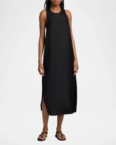 Loulou de Saison Paloma Twist Back Silk Midi-Slipdress | Thumbnail 4