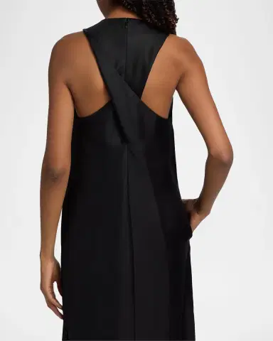 Loulou de Saison Paloma Twist Back Silk Midi-Slipdress | Thumbnail 5