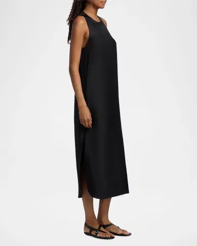 Loulou de Saison Paloma Twist Back Silk Midi-Slipdress | Thumbnail 7