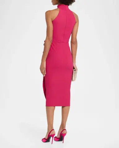 Chiara Boni La Petite Robe Halter Ruffle Midi Dress | Thumbnail 3 Chiara Boni La Petite Robe Halter Ruffle Midi Dress | Thumbnail 3