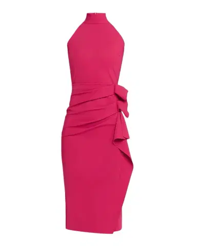 Chiara Boni La Petite Robe Halter Ruffle Midi Dress | Thumbnail 1 Chiara Boni La Petite Robe Halter Ruffle Midi Dress | Thumbnail 1