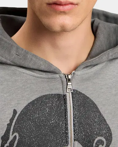 Palm Angels Men 's Skull-Print Logo Zip-Front Hoodie | Thumbnail 3 Palm Angels Men 's Skull-Print Logo Zip-Front Hoodie | Thumbnail 3