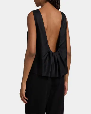 Loulou De Saison Gema Draped Silk Open-Back Top | Thumbnail 3