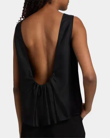 Loulou De Saison Gema Draped Silk Open-Back Top | Thumbnail 5