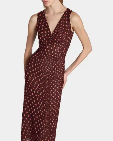 Stella McCartney Polka Dot Mesh V-Neck Midi Dress | Thumbnail 5 Stella McCartney Polka Dot Mesh V-Neck Midi Dress | Thumbnail 5