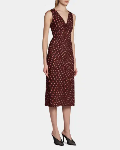 Stella McCartney Polka Dot Mesh V-Neck Midi Dress | Thumbnail 6 Stella McCartney Polka Dot Mesh V-Neck Midi Dress | Thumbnail 6