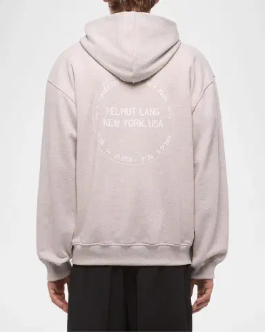 Helmut Lang Men's Stamp Cotton Hoodie | Thumbnail 3