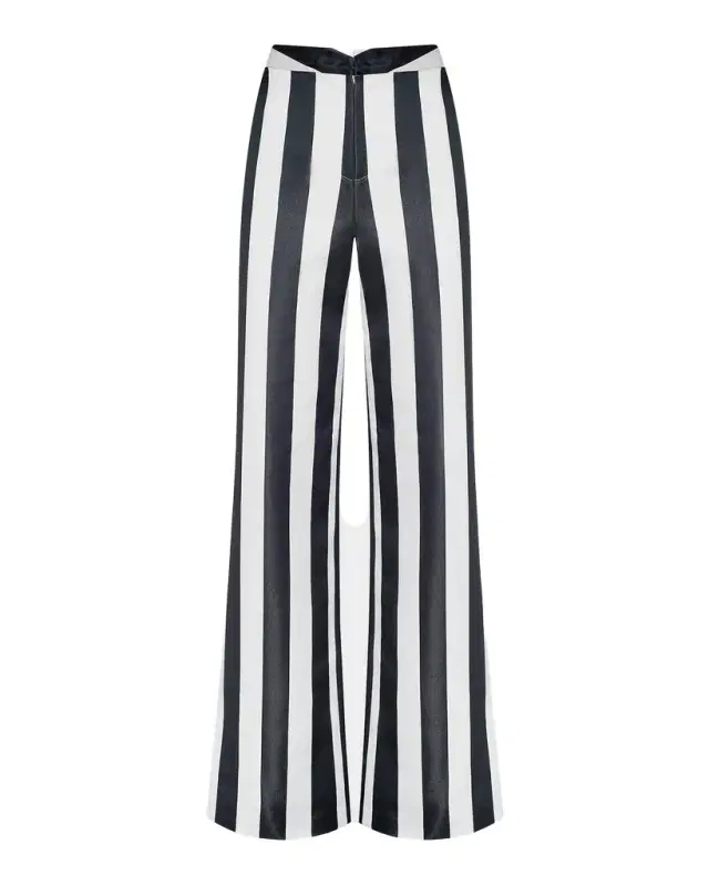 L 'AGENCE Livvy Striped Straight-Leg Trousers