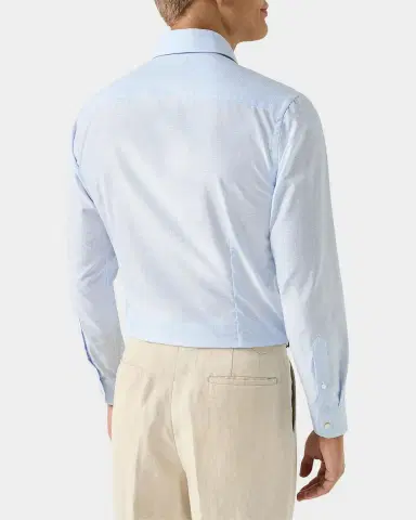 Eton Men 's Check Cotton-Linen Slim-Fit Shirt | Thumbnail 3 Eton Men 's Check Cotton-Linen Slim-Fit Shirt | Thumbnail 3