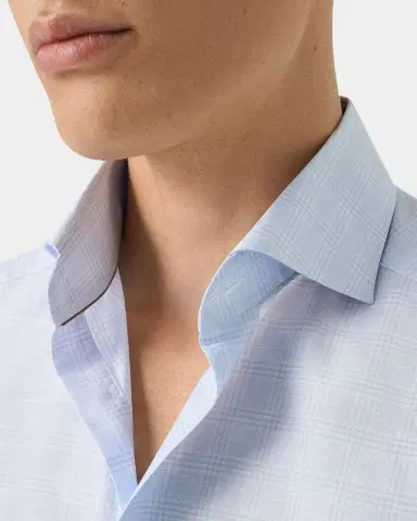 Eton Men 's Check Cotton-Linen Slim-Fit Shirt | Thumbnail 5 Eton Men 's Check Cotton-Linen Slim-Fit Shirt | Thumbnail 5