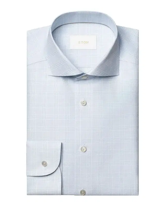 Eton Men 's Check Cotton-Linen Slim-Fit Shirt