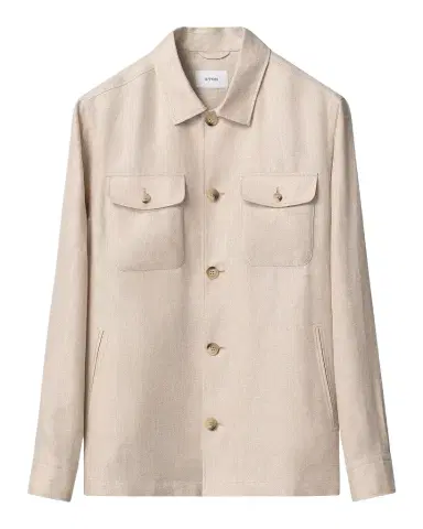Eton Men's Herringbone Linen-Blend Shirt Jacket | Thumbnail 1 Eton Men's Herringbone Linen-Blend Shirt Jacket | Thumbnail 1
