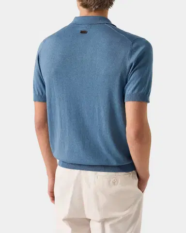 Eton Men 's Knitted Cotton-Silk Polo Sweater | Thumbnail 2 Eton Men 's Knitted Cotton-Silk Polo Sweater | Thumbnail 2