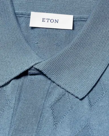Eton Men 's Knitted Cotton-Silk Polo Sweater | Thumbnail 7 Eton Men 's Knitted Cotton-Silk Polo Sweater | Thumbnail 7