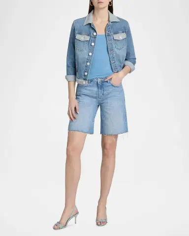 L'Agence River Denim Bermuda Shorts | Thumbnail 2 L'Agence River Denim Bermuda Shorts | Thumbnail 2
