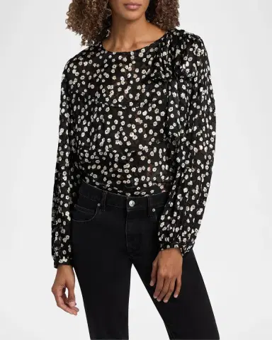 Isabel Marant Firma Floral Silk-Blend Blouse | Thumbnail 4