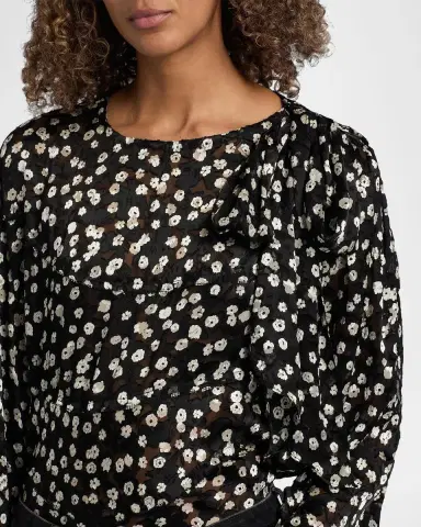 Isabel Marant Firma Floral Silk-Blend Blouse | Thumbnail 5