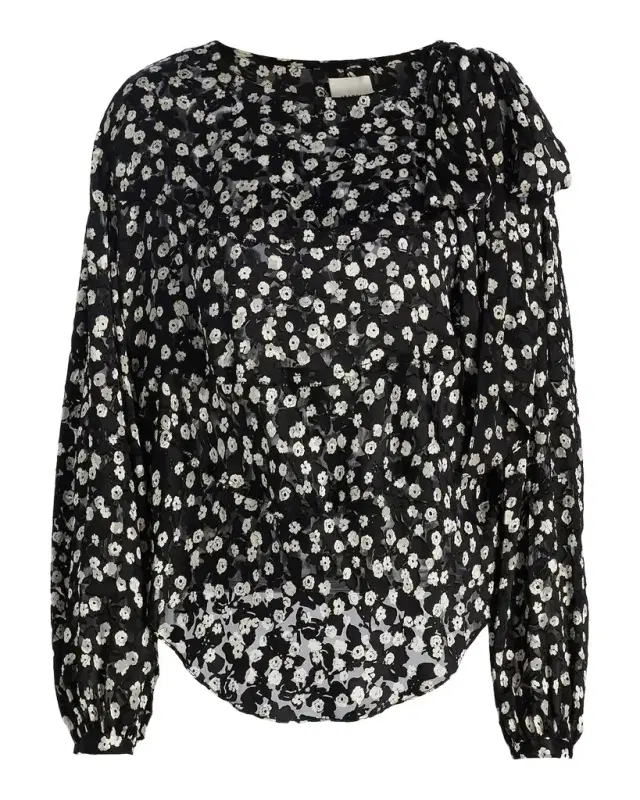 Isabel Marant Firma Floral Silk-Blend Blouse
