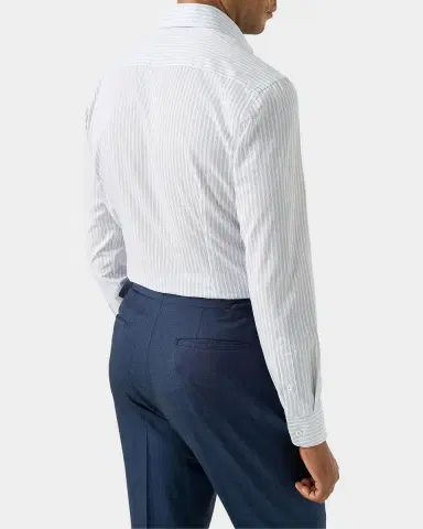 Eton Men 's Contemporary-Fit Stripe Cotton-Linen Shirt | Thumbnail 2 Eton Men 's Contemporary-Fit Stripe Cotton-Linen Shirt | Thumbnail 2