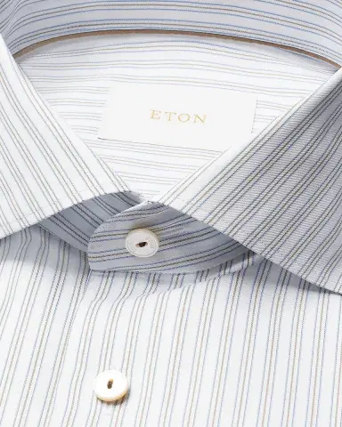 Eton Men 's Contemporary-Fit Stripe Cotton-Linen Shirt | Thumbnail 4 Eton Men 's Contemporary-Fit Stripe Cotton-Linen Shirt | Thumbnail 4