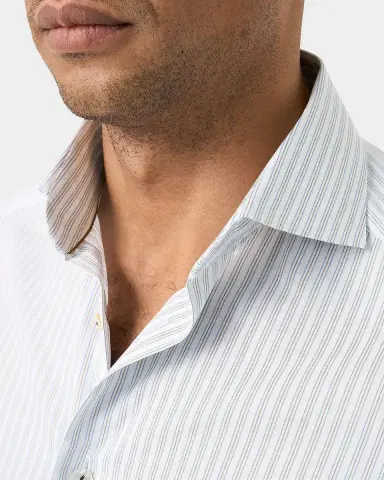 Eton Men 's Contemporary-Fit Stripe Cotton-Linen Shirt | Thumbnail 6 Eton Men 's Contemporary-Fit Stripe Cotton-Linen Shirt | Thumbnail 6