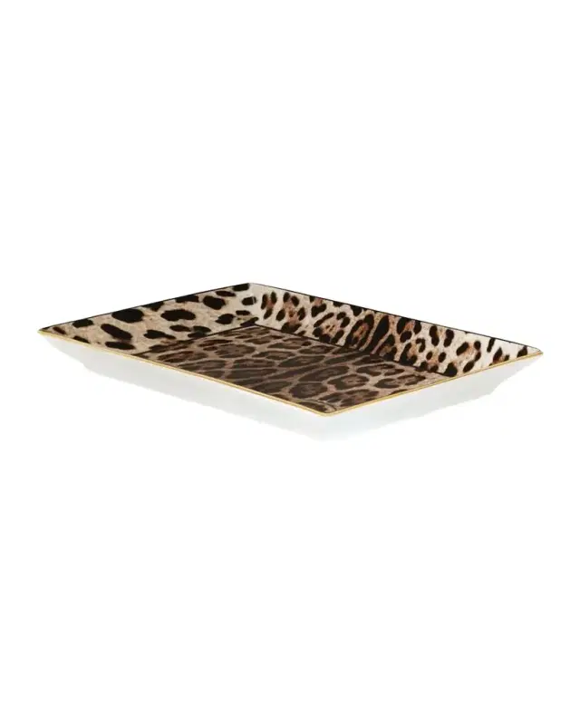 Dolce & Gabbana Leopard Rectangular Porcelain Trinket Tray