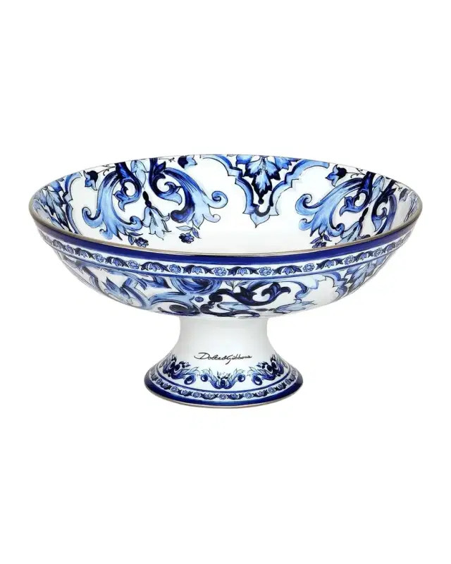 Dolce & Gabbana Blu Mediterraneo Footed Fruit Bowl