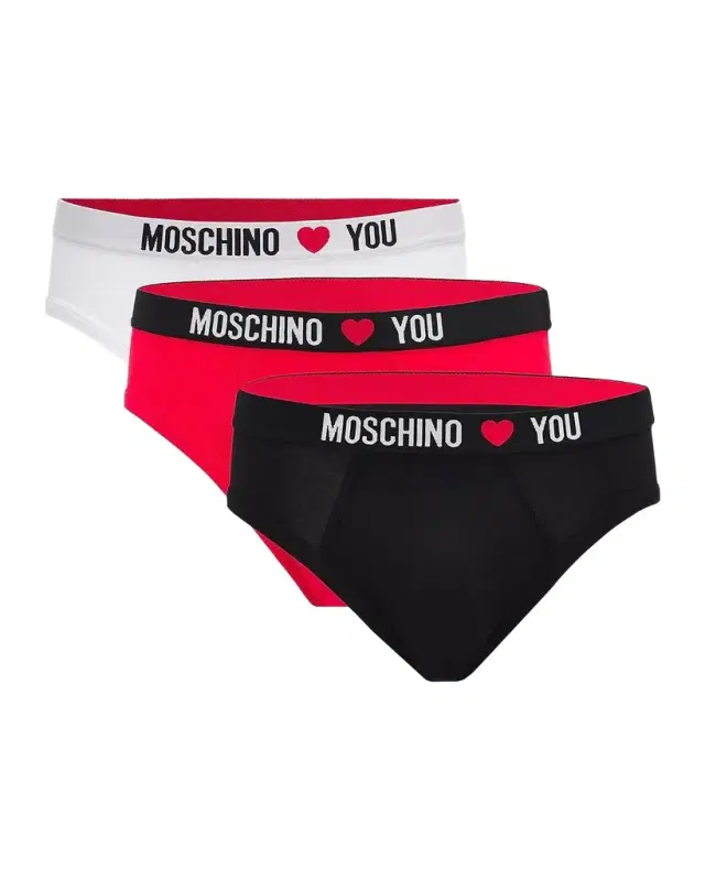 MOSCHINO Men's My Valentine Stretch-Jersey Variety Brief 3-Pack