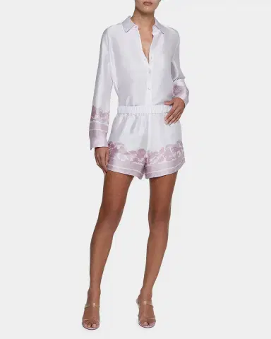 L'Agence Maela Printed Satin Shorts | Thumbnail 2 L'Agence Maela Printed Satin Shorts | Thumbnail 2