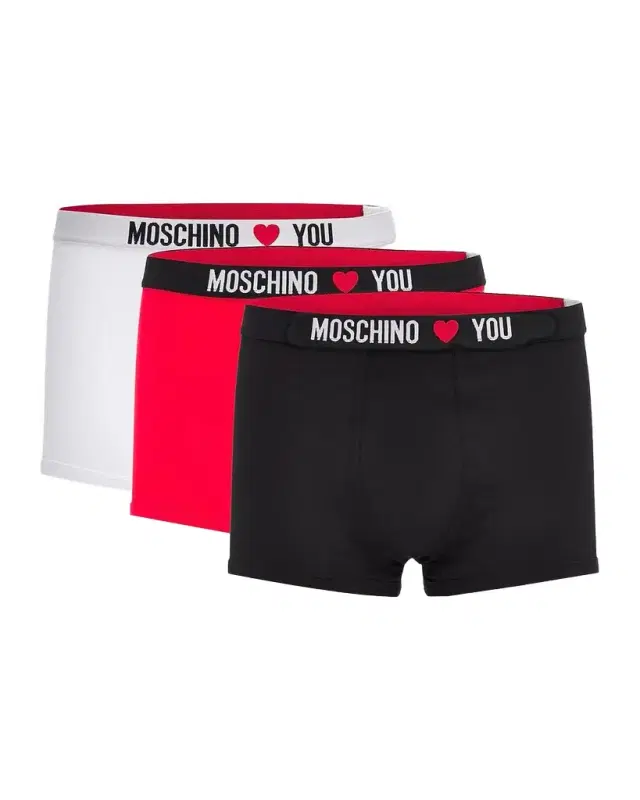 MOSCHINO Men's My Valentine Stretch-Jersey Variety Boxer Briefs 3-Pack
