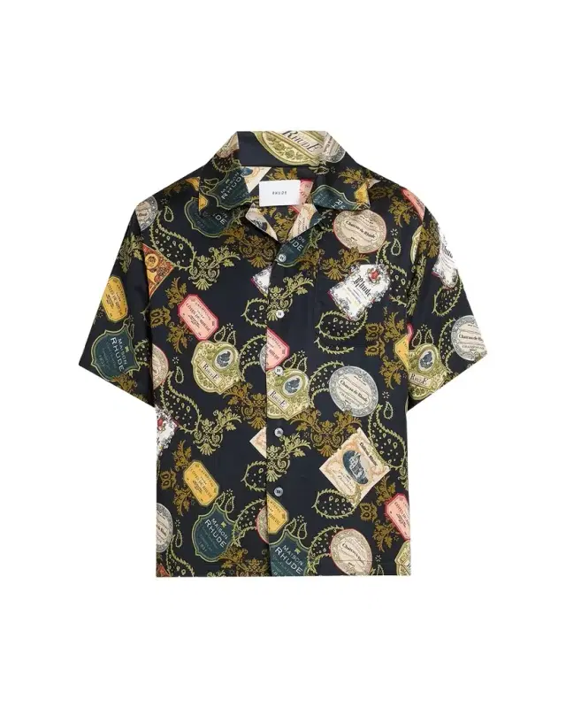 Rhude Men 's Vin Bandana-Print Camp Shirt