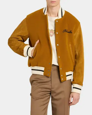 Rhude Men's Ribbed-Trim Varsity Jacket | Thumbnail 4